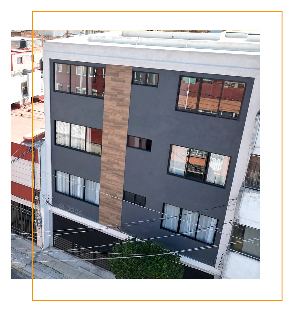 Fachada de departamentos 33DOCE